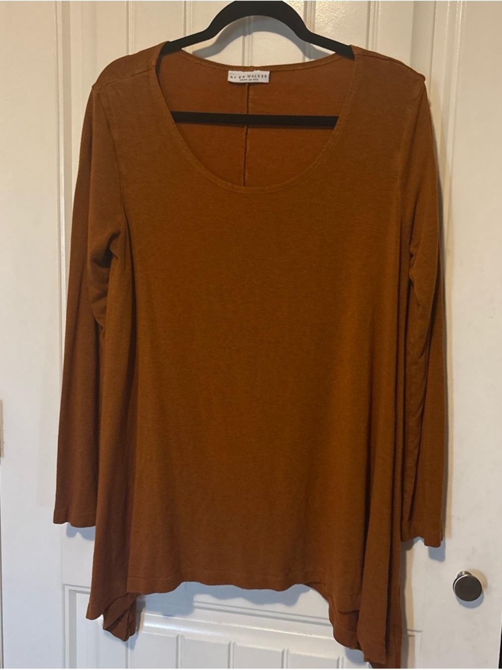 bryn Walker Scoop Neck Long Sleeve Tunic - Rust Brown
